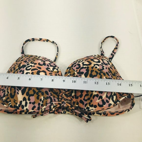 Shade And Shore Women's Sz 36C Underwire Lightly Lined Tie Front Bikini Swim Top - Picture 9 of 13